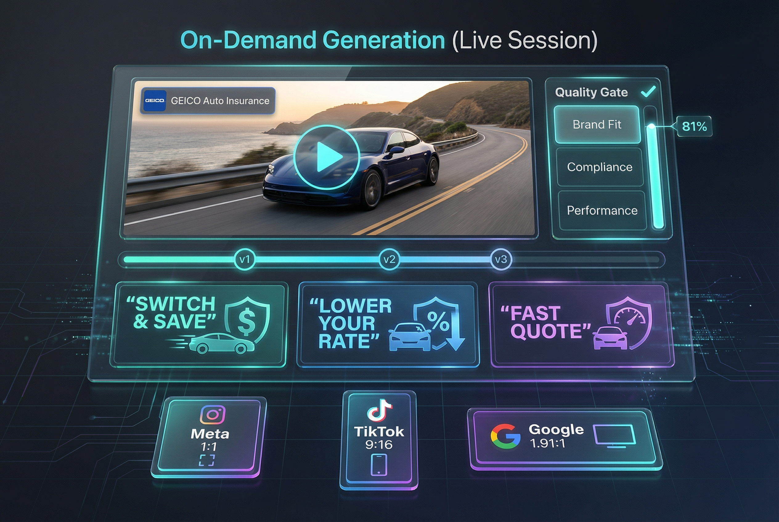 On-demand creative generation workspace in Dicer
